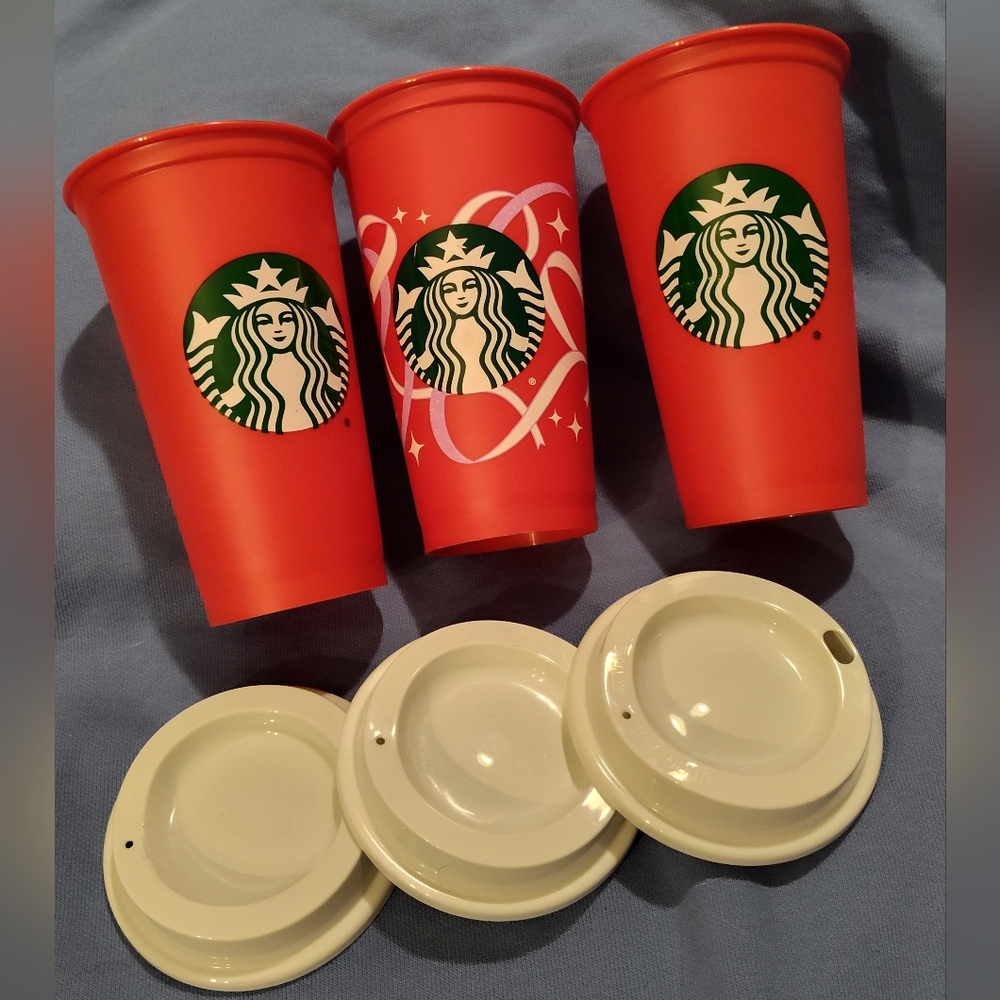 NEW! Bundle Of 3 Starbucks Reusable Tumblers 16oz